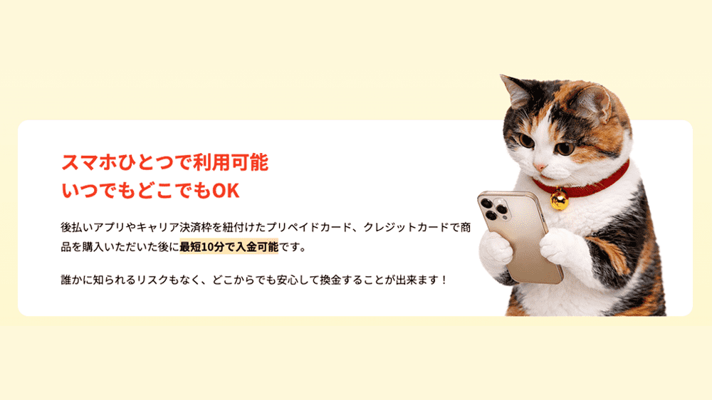 キャッツマネーの画像3枚目（スマホひとつで利用可能）