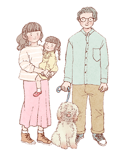 家族の集合イラスト