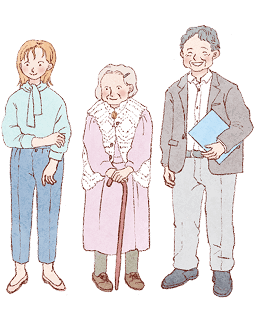 家族の集合イラスト