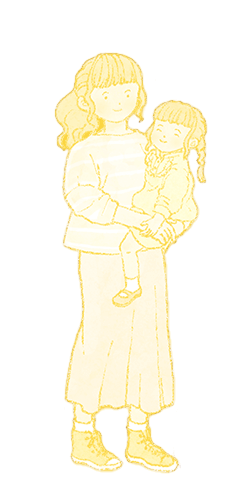 母親と子どものイラスト